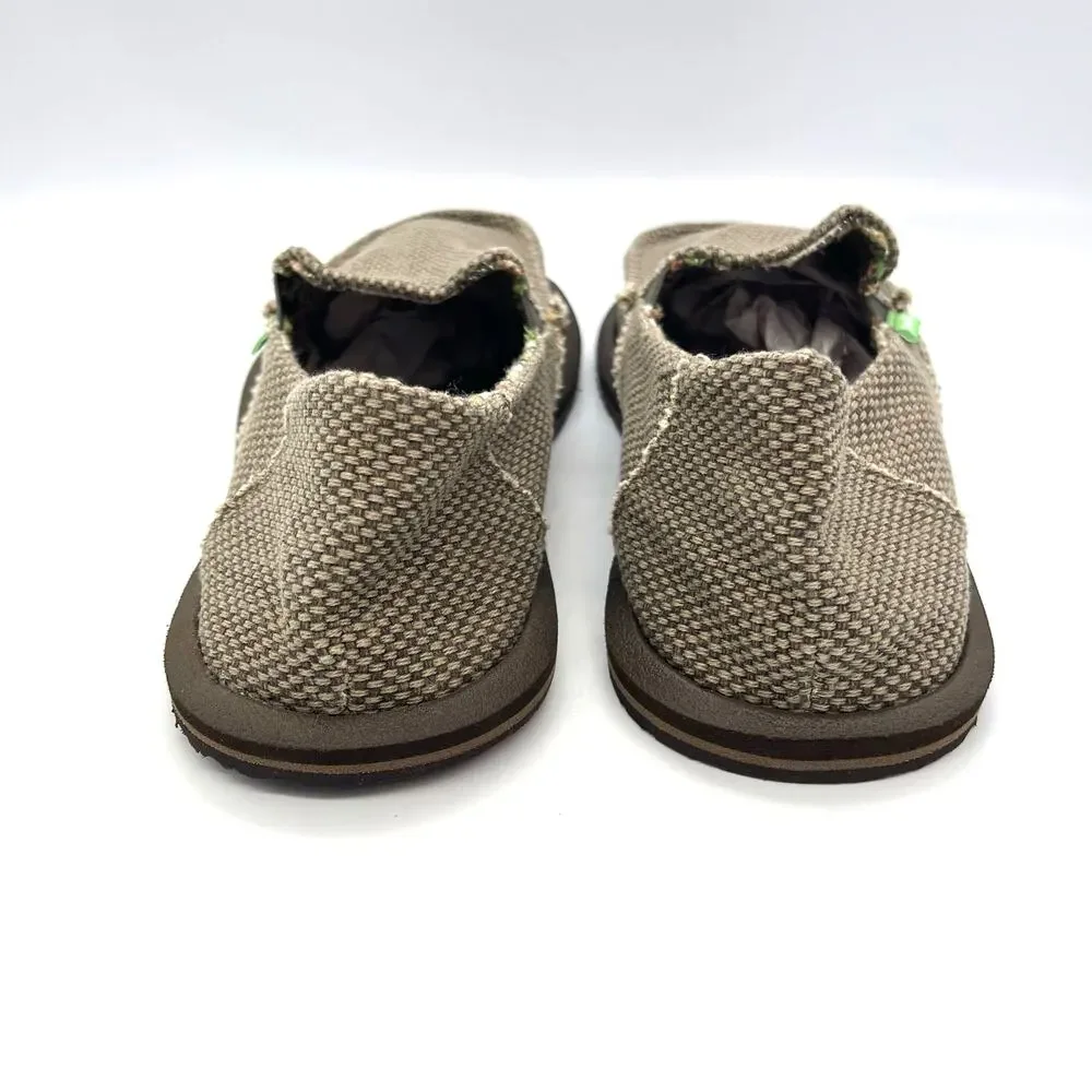 Sanuk Men's / Boys Vagabond Slip-on Canvas Loafers Size 6